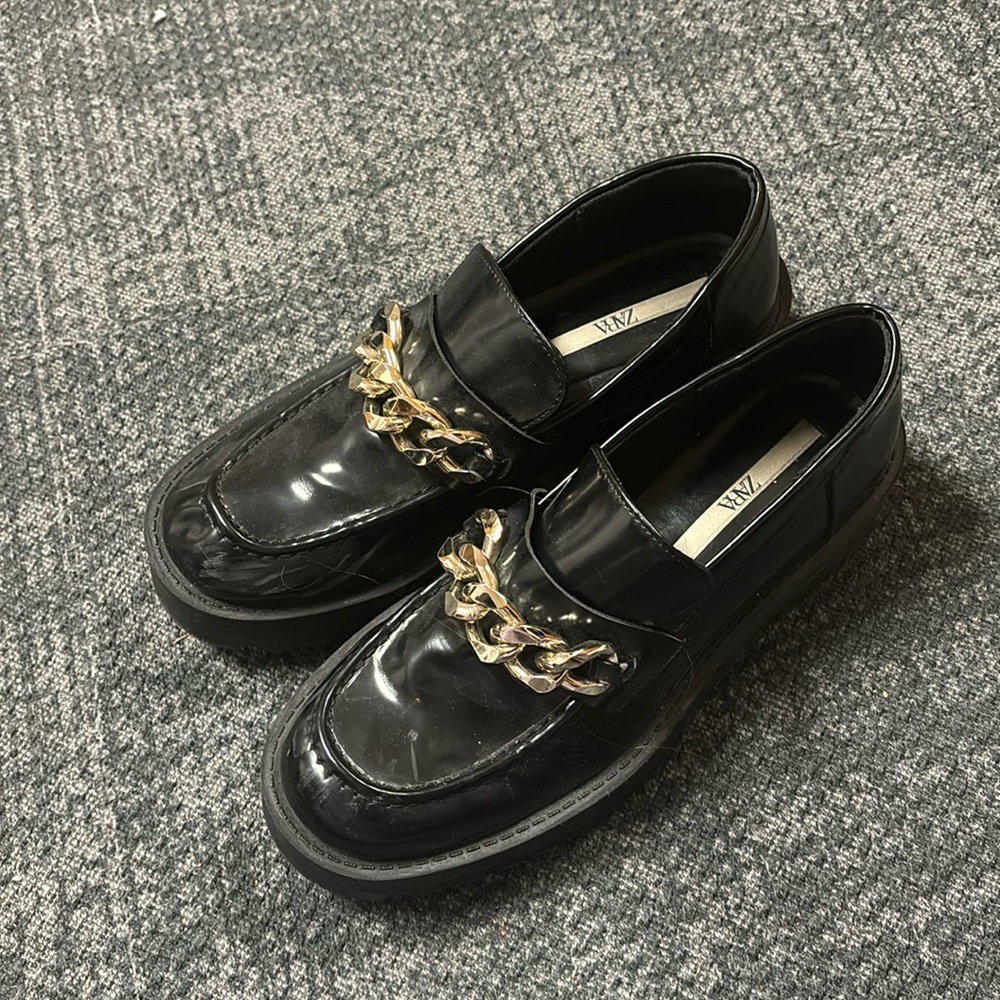 Zara platform loafers